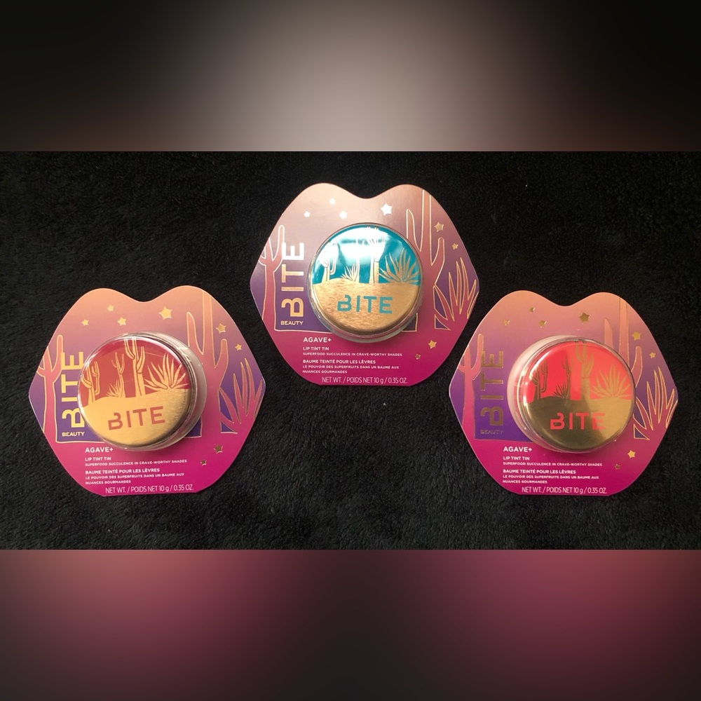 Lot of 3 Bite Beauty Agave + Lip Tint Tin Swizzle Smashed Buzzed NIB